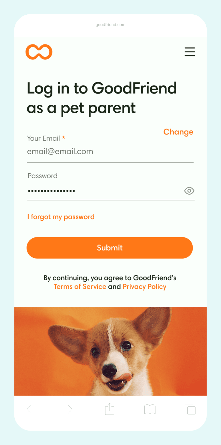 goodfriend login page